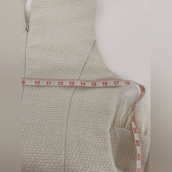 En Saison Women's Arden Sleeveless Feather-Trim Mini Dress Medium M NWT - Picture 9 of 12